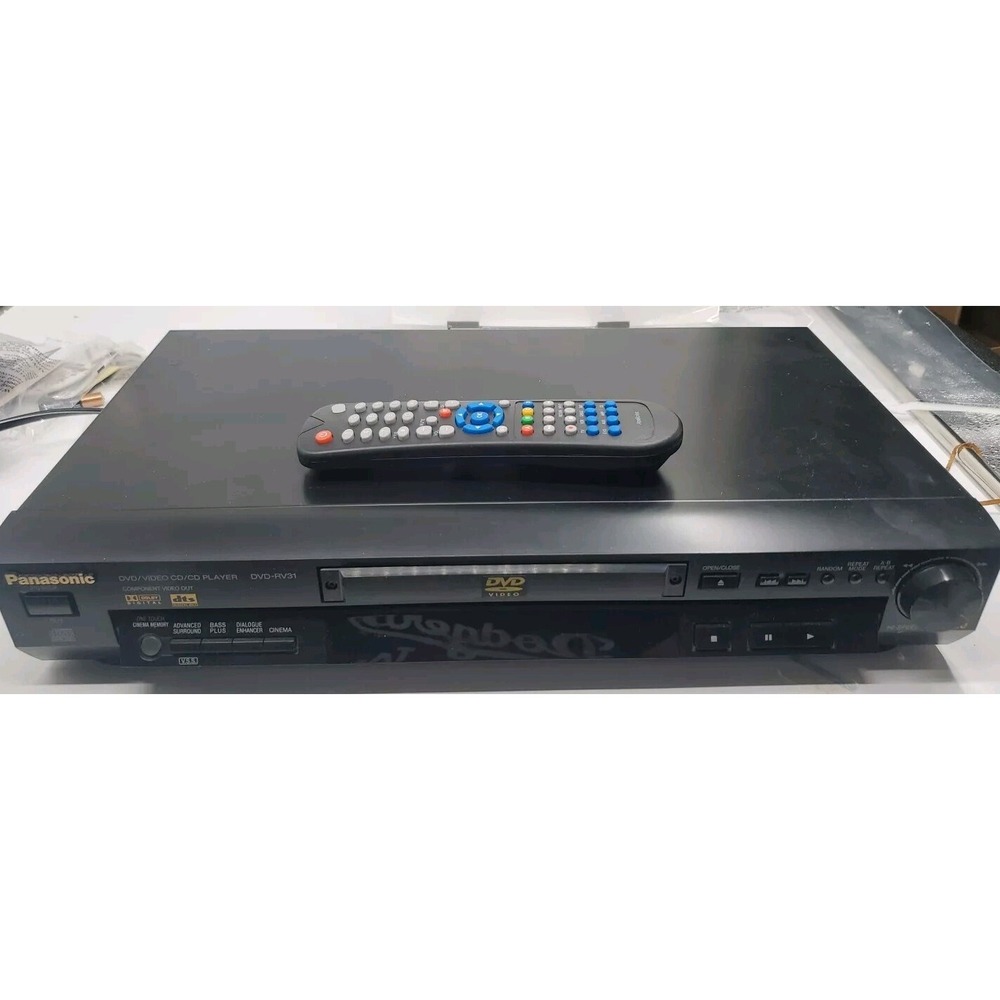 Panasonic DVD Player DVDRV31 Audio Video CD Black Tested‎ Vintage 2001 w/ Remote